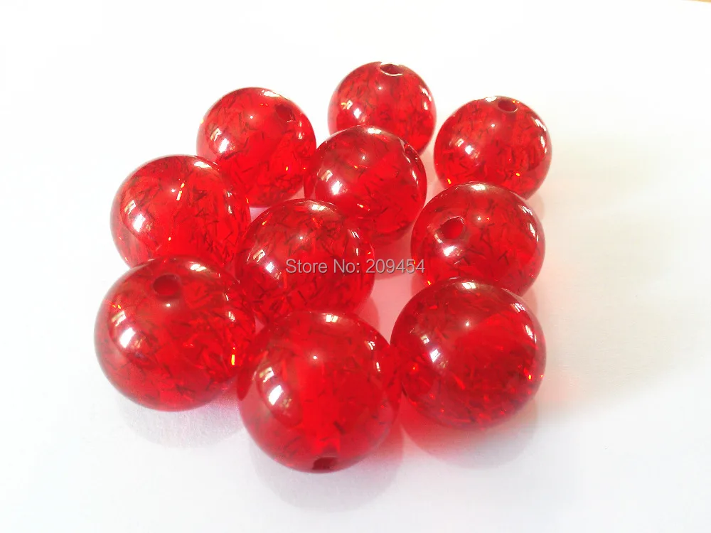 

20mm 100pcs/lot Red Chunky Glitter Beads For Christmas Jewelry