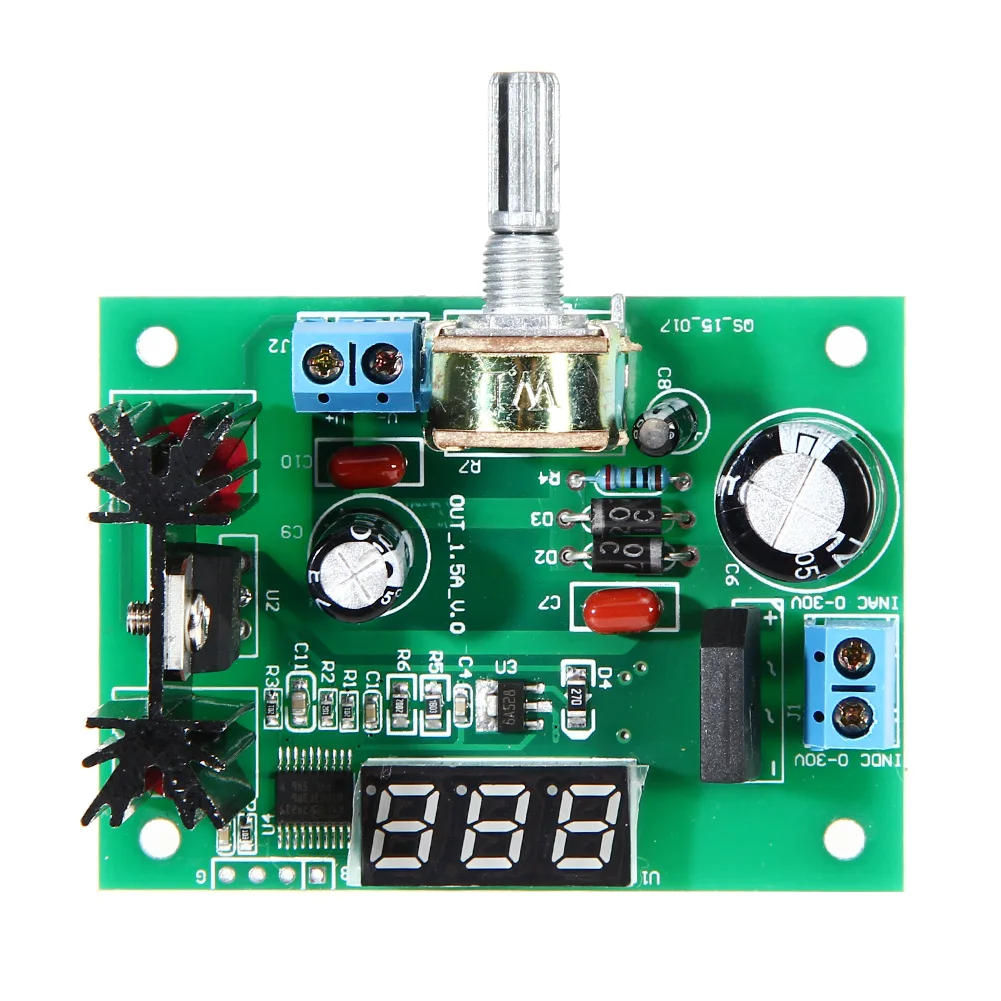 LM317 Регулируемый Напряжение Регулятор Шаг вниз Питание модуль 2A DC 0-30 В постоянного тока 0-22 V до 1,25-28 V светодиодный вольтметр