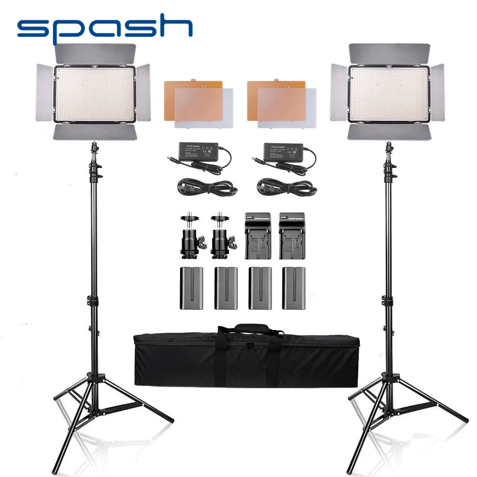 SPASH LED Photography Light 2 Sets Video Light 5500K Daylight Wiht