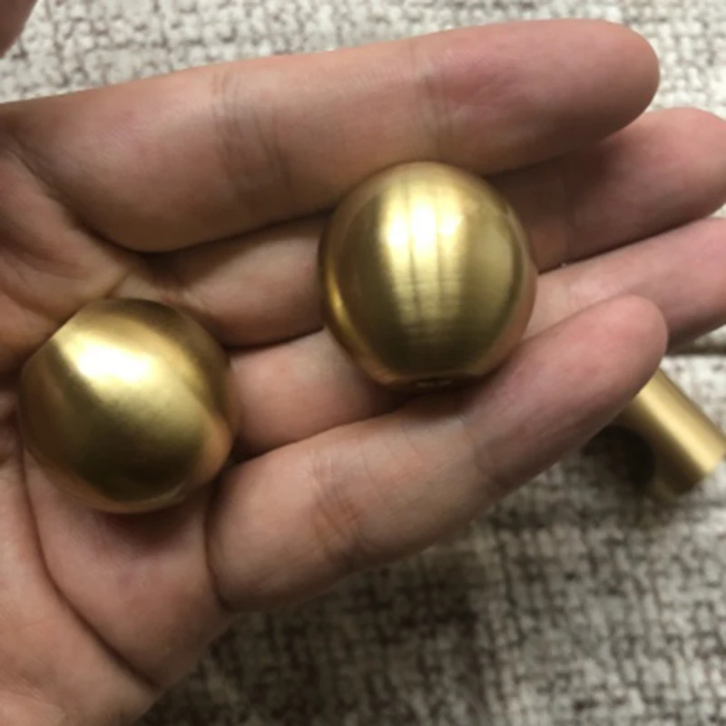 Vintage Solid Brass Knob Drawer Cabinet Cupboard Pull Handle Round