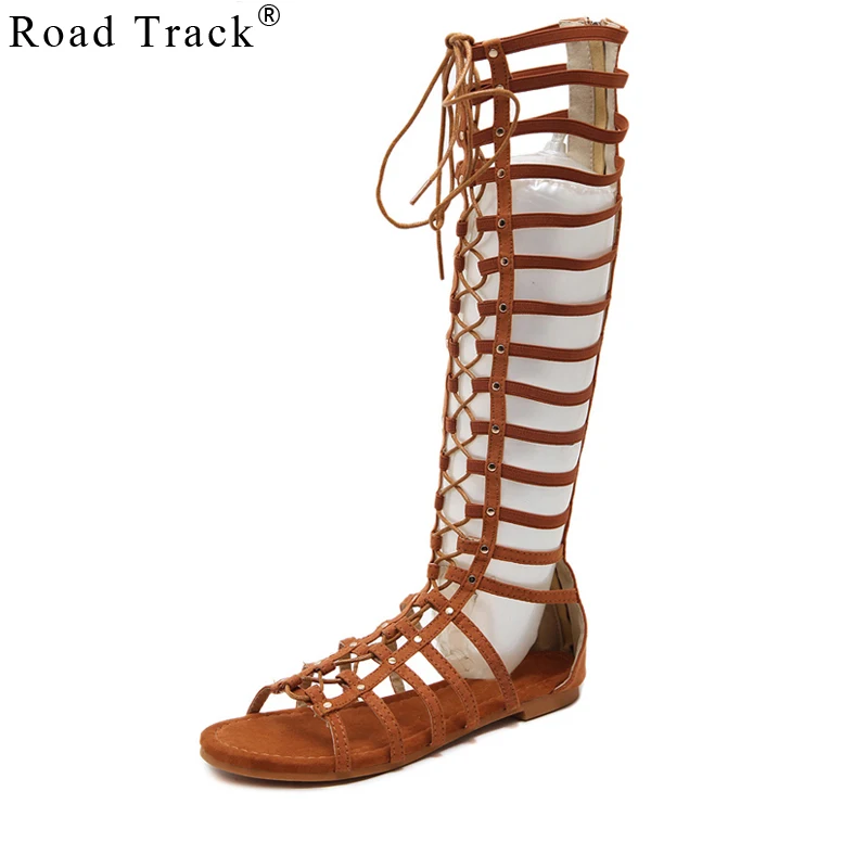 Road Track Solid Roman Sandals With Side Zip Summer Shoes Women XWA1152 ...