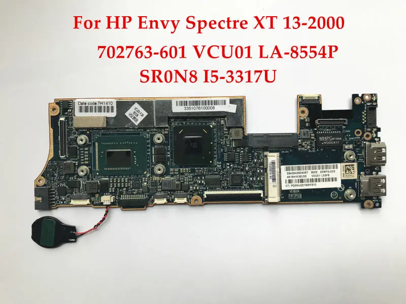 Высококачественная материнская плата для ноутбука HP Envy Spectre XT13 2000 SR0N8 I5 3317U 720763 601