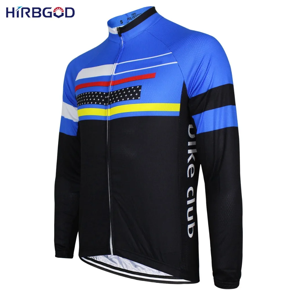 HIRBGOD Мужская черная и синяя велосипедная майка MTB с длинным рукавом для спорта на открытом воздухе, одежда для шоссейного велосипеда, одежда Ropa Ciclismo Camisa Ciclismo
