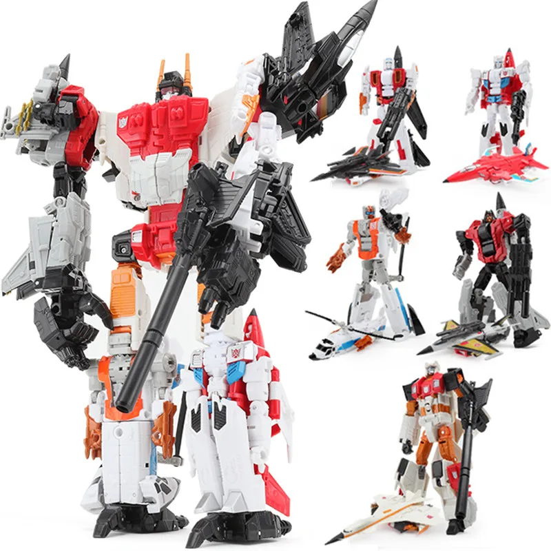 

Haizhixing Movie 5 IN 1 Transformation Robot Car Toys Anime Devastator Aircraft Tank Motorcycle Model KO G1 Boys Kid Adult Toy