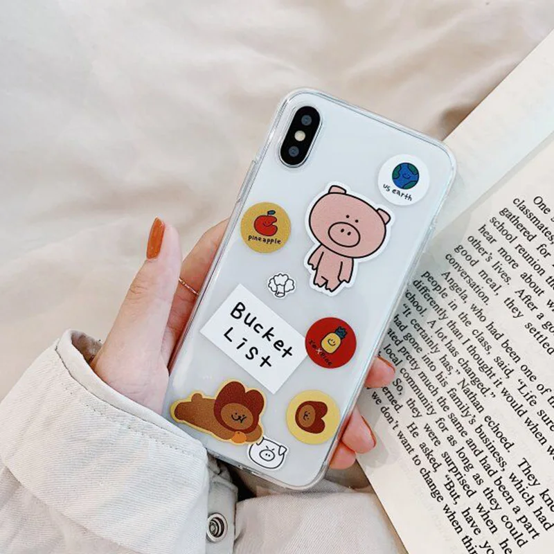 

High Quality Cute and Lovely Cartoon Pig Soft Silicone Cover Case For Iphone 6 6s 7 8 Plus X XS XR MAX TPU Cartoon TPU Case