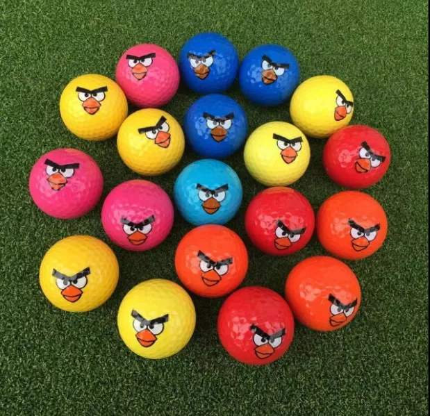 

6Pcs/Lot golf ball Emoji Faces Novelty Fun Golf Balls lovely face pattern golf ball Super cute bird image color golf gift balls,
