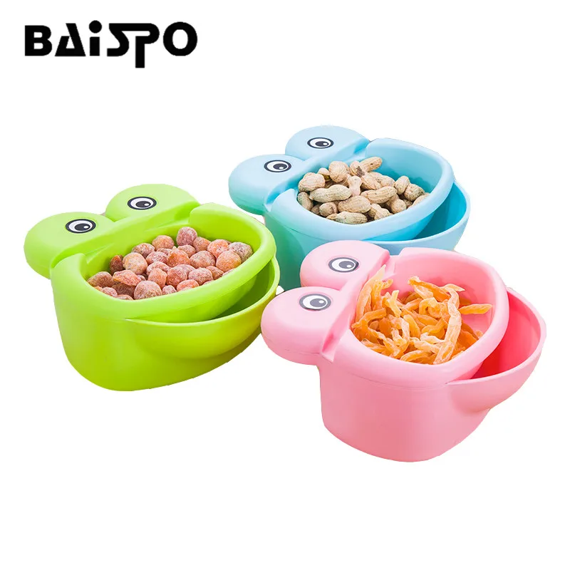

BAISPO Multifunctional Double Layer Dry Fruit Containers Snacks Seeds Lovely Frog Storage Box Garbage Desk Dish Organizer