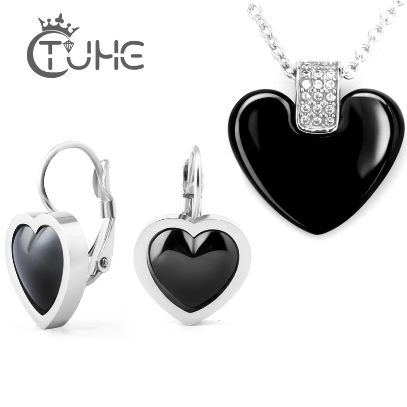 Комплект из колье и серёг в форме сердца|jewelry sets for women|women wedding jewelry setwedding |