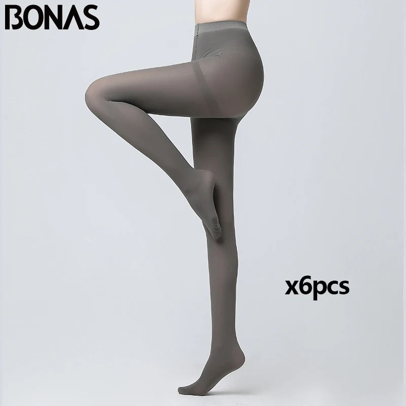 BONAS женские теплые сексуальные 200D леггинсы размер плюс фитнес мягкие 100 кг Shein для женщин бархатные леггинсы осень весна леггинсы для девочек - Цвет: grayx6