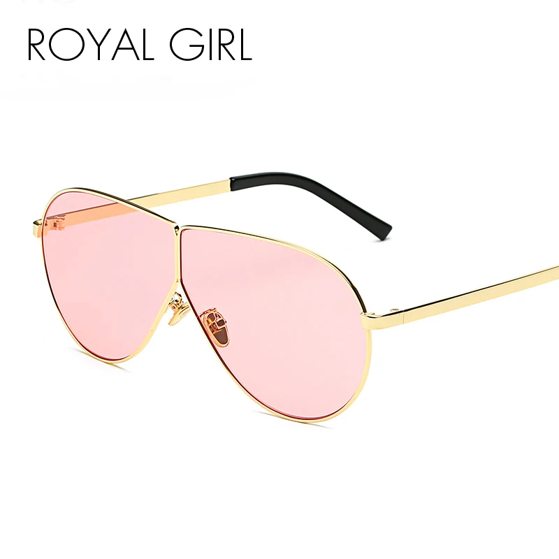 

ROYAL GIRL 2019 Retro Metal Women Sunglasses Oversize Mirrored Vintage Sun Glasses Men lentes de sol mujer oculos feminino ss648