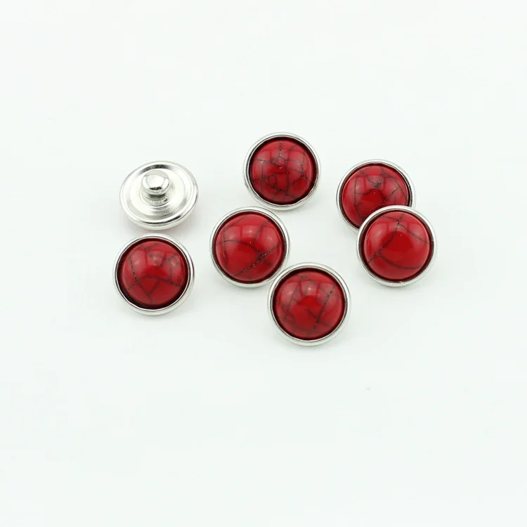 Diy Charms Red Stone Snaps Button Snaps for snaps bracelets fit Snaps