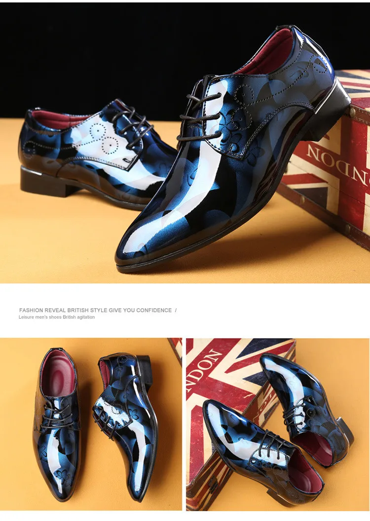 Merkmak/кожаные Мужские модельные туфли с цветочным узором; мужские деловые свадебные туфли на шнуровке; мужские оксфорды на плоской подошве; большие размеры 35-48