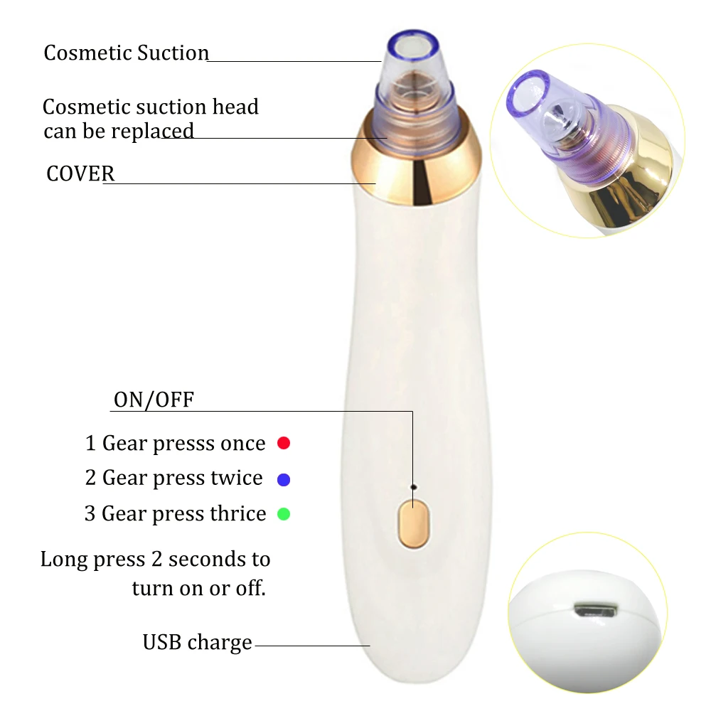 Beli Perawatan Kulit Pori Vacuum Komedo Remover Jerawat Jerawat Penghapusan Vakum Pori Cleaner Minyak Kutikula Menghapus Facial Komedo Extractor