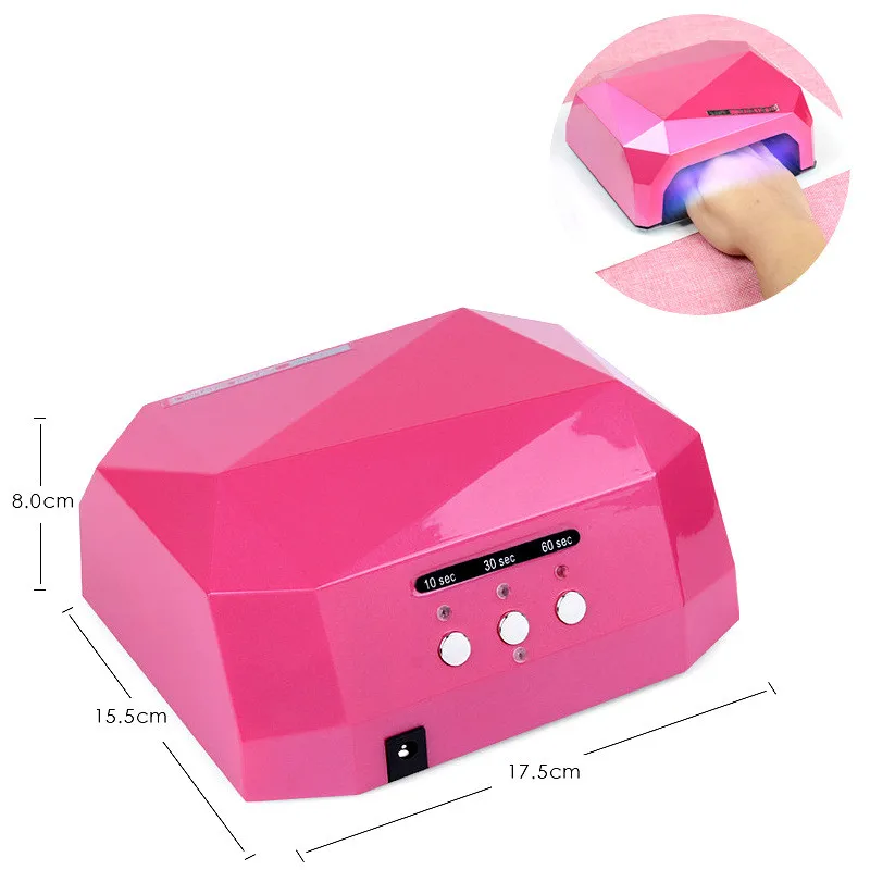 LED UV Lamp 36 W Gel Nail Machine Dry 110/220V Nails Diamond Shape