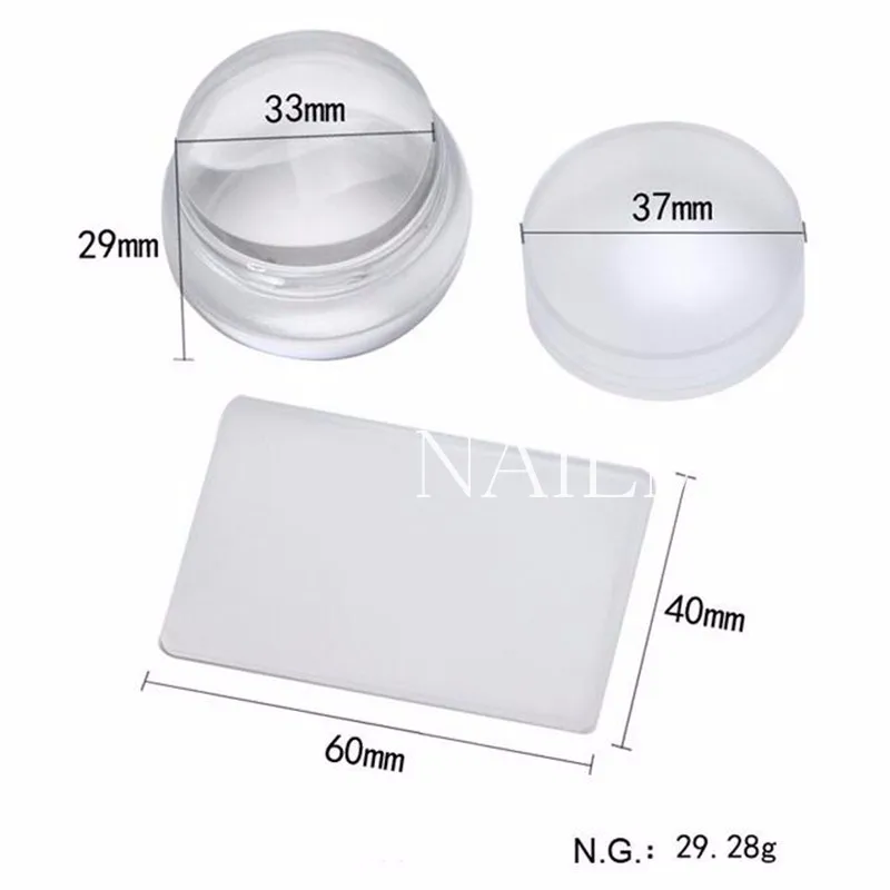 1 Набор прозрачный штамп для ногтей с крышкой XL стемпер прозрачный желе штамп силиконовый штамп для дизайна ногтей