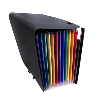 

12 Pocket Expanding Files Folder/ A4 Expandable File organizer/ Portable Accordion File Folder/ High Capacity Multicolour Stan