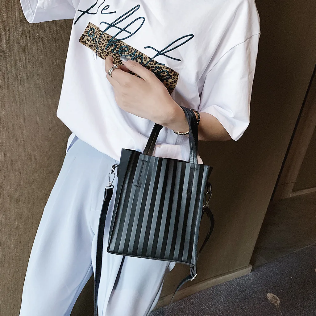 

Women's Handbags Wave Pattern Sleek Minimalist Small Fresh Soft Handle Bags PVC Candy Color Zipper Square Messenger Bags #T