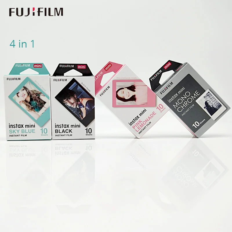 Fujifilm Instax Mini 9 пленка простой дизайн 10 листов для FUJI мгновенная фотокамера Mini 9 7 s 25 50 s 70 90 Share Printer SP-1 SP-2 - Цвет: black-blue-pink-mono