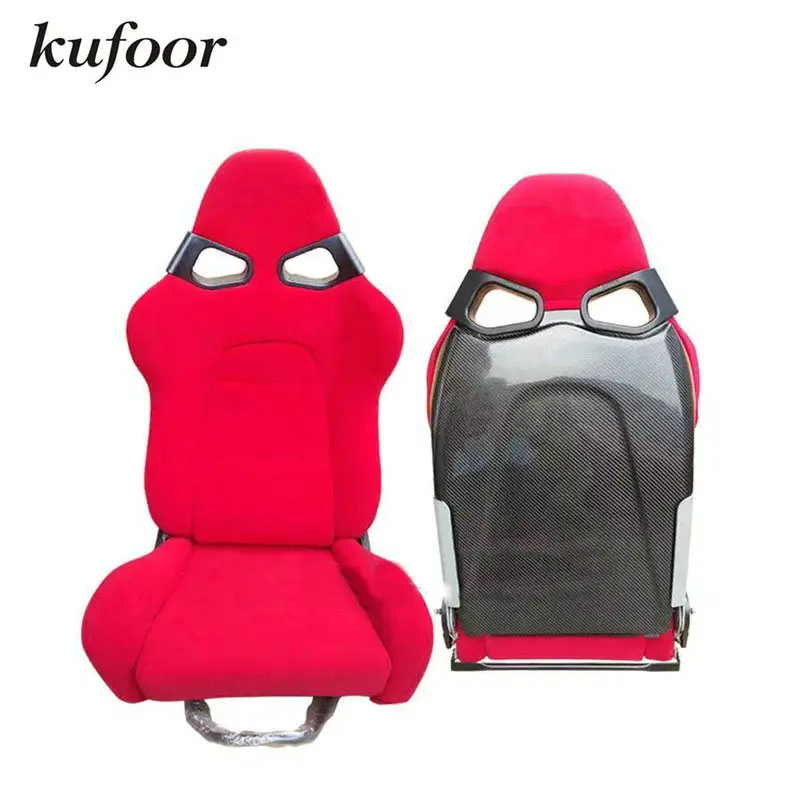 Kufoor Black Carbon Fibre Adjustable Car Racing Seats/ Racing Seats