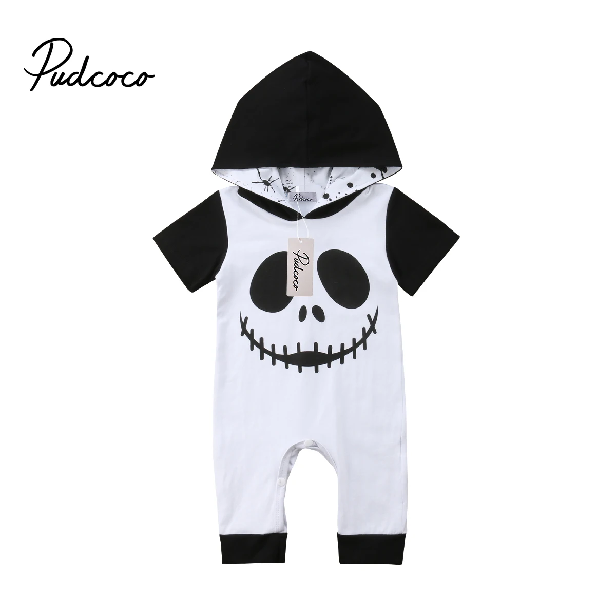 Newborn Baby Boy Halloween Costume Ghost Hooded Kids Boy Romper Short