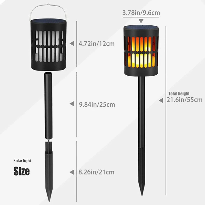 1 шт. Черные Водонепроницаемые мерцающие пламени солнечные лампы факел огни Открытый подвесные фонари Солнечная зарядка через usb Солнечная