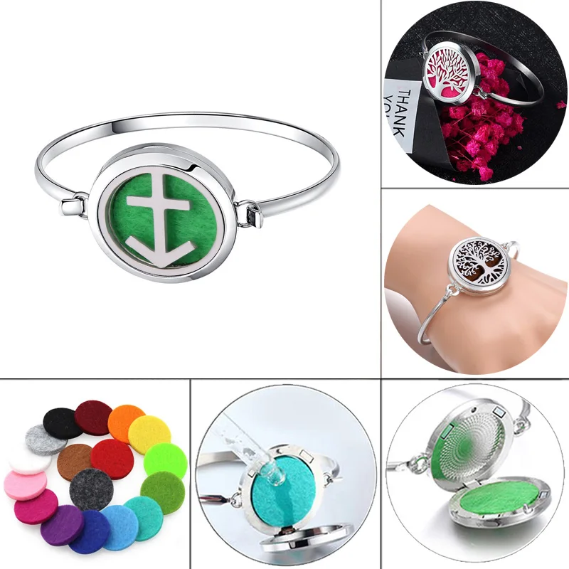 

Aromatherapy Locket Bracelet Stainless Steel Diffuser Bracelet Virgo tree of Life Perfume Bracelet Essential Oil Diffuser