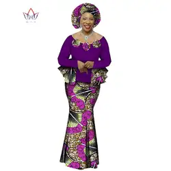 2019 осень африканская юбка комплект для Для Женщин Дашики 2 шт в африканском стиле одежда элегантные традиционные африканские Костюмы WY1066