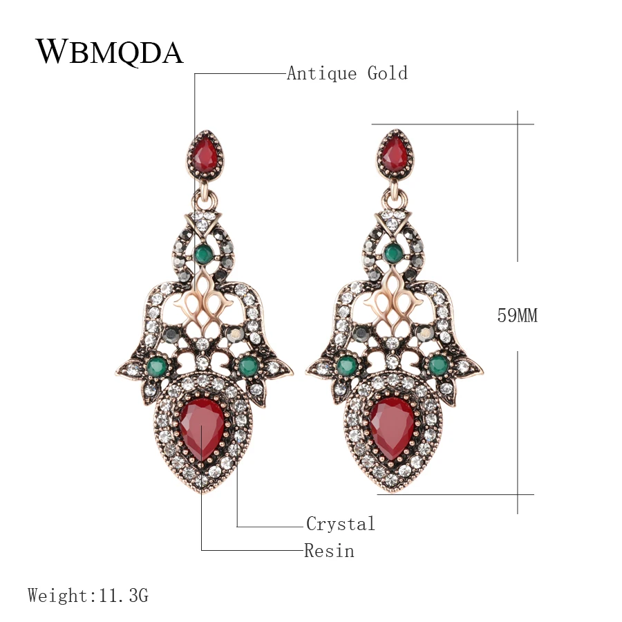 Kinel-Unique-Indian-Jewelry-Crystal-Flower-Drop-Earrings-For-Women-Antique-Cold-Vintage-Wedding-Earring-Best
