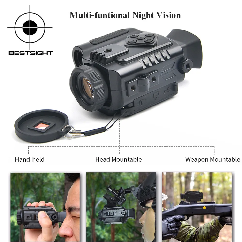 

Hunting Night Vision 850NM 200m Range Monocular Telescope Auto IR with Portable Outdoor Monoculars Handheld/Helmet