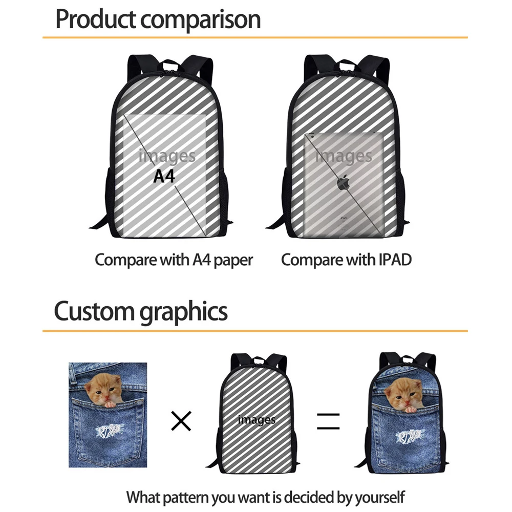 FORUDESIGNS School Bags Set Student Backpack for Teen Boys Girls Funny Bernese Mountain Dog Cartoon Print Children's Schoolbags FORUDESIGNS School Bags Set Student Backpack for Teen Boys Girls Funny Bernese Mountain Dog Cartoon Print Children's Schoolbags