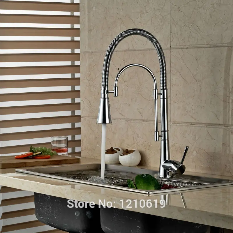 

Newly Modern Style Kitchen Basin Faucet Pull Down Sink Mixer Tap Chrome Hot&Cold Water Tap One Hole