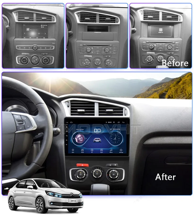 Clearance 10.1inch IPS and 2.5D Touch Screen Android 8.1 Car DVD GPS Navigation for Citroen C4L 2013 2014 2015 2016 2017Radio Audio Stereo 2