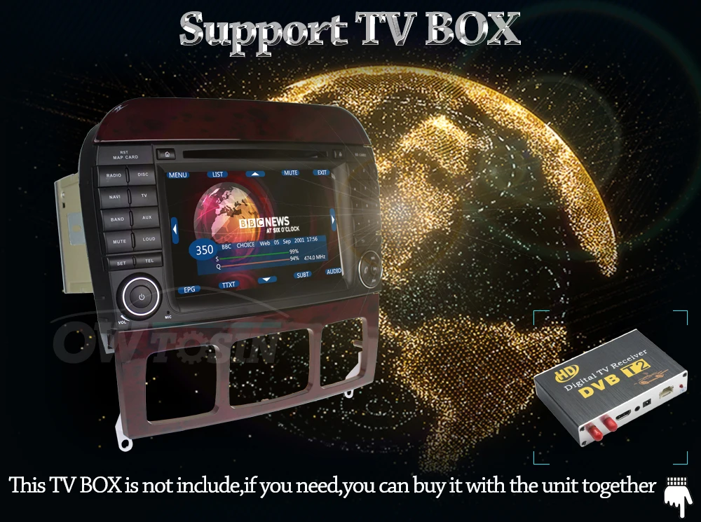 Excellent Owtosin Car Radio Multimedia Video Player Navigation GPS Android 9.0 For Mercedes-Benz S-Klasse W220 S280 S320 S500 S600 S65AMG 20