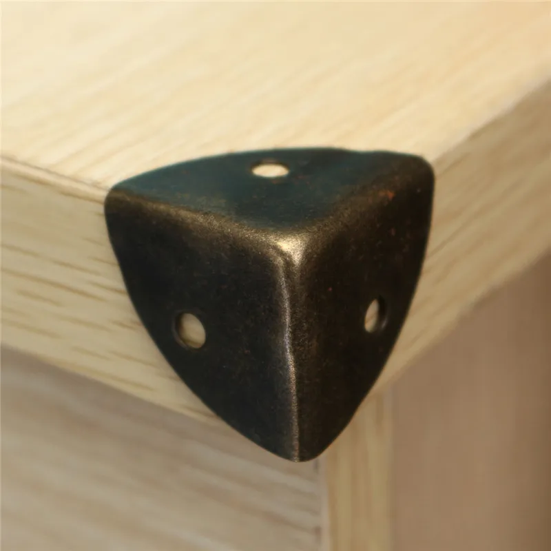 KiWarm 12Pieces/ bag Edge Length25MM With Hole Safety Metal Iron Corner Protector For Old Antique Table Desk Angle Cover