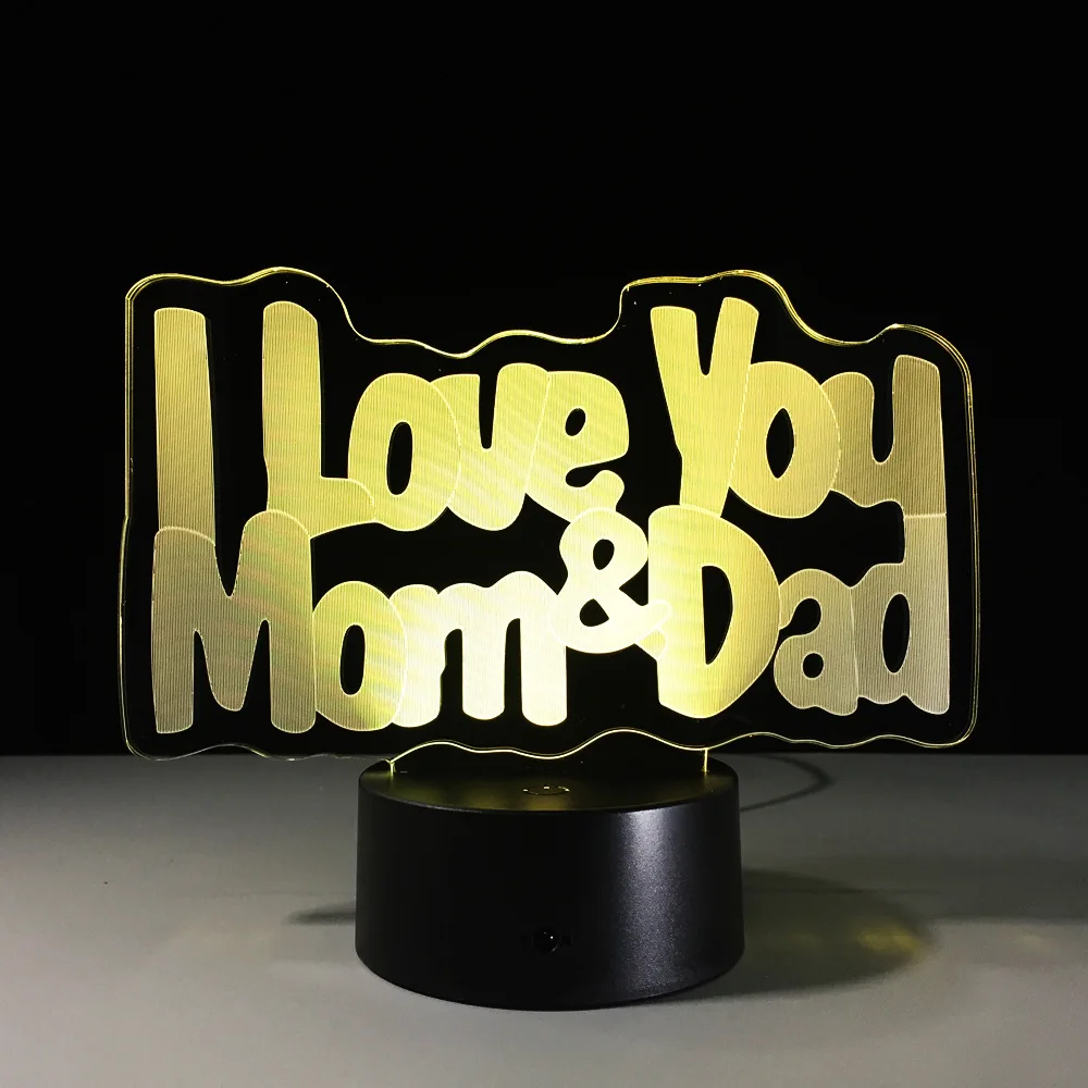 Love Mom Love Dad 3D Led Lamp 1