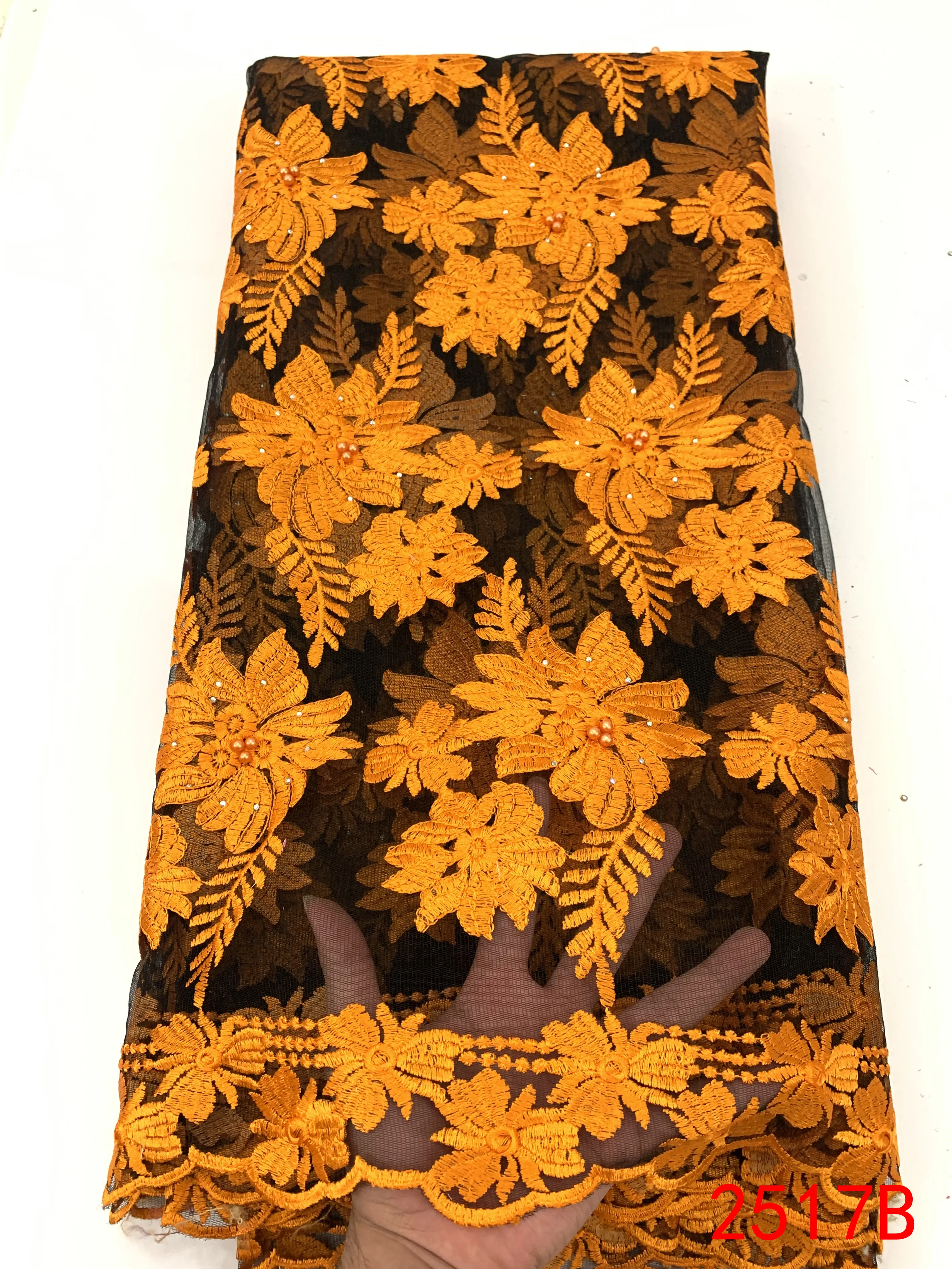 Французский кружевной ткани Африканское кружево с бисером ткани высокого качества вышитые ткани шнурки с камнями для свадебных платьев KS2517
