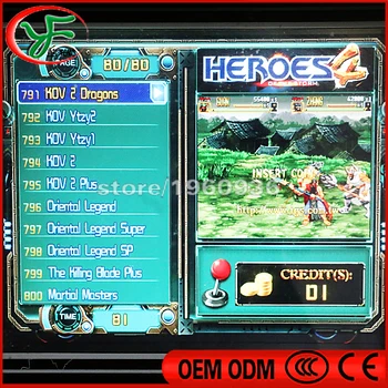 

720p HDMI+VGA Output 800 in 1 DIY Arcade Bundles Kits Parts Hero of storm 4 Arcade Games Board Arcade cartridges