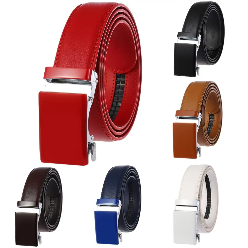 

Men's Belt Cow Leather Belts Brand Fashion Automatic Buckle Black Genuine Leather Belts for Men 3.5cm Width Belts