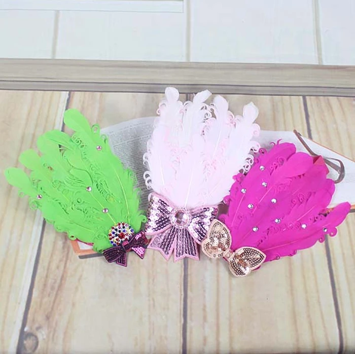 Детская эластичная повязка на голову с перьями|gift bags for food|headband babyheadband flower |