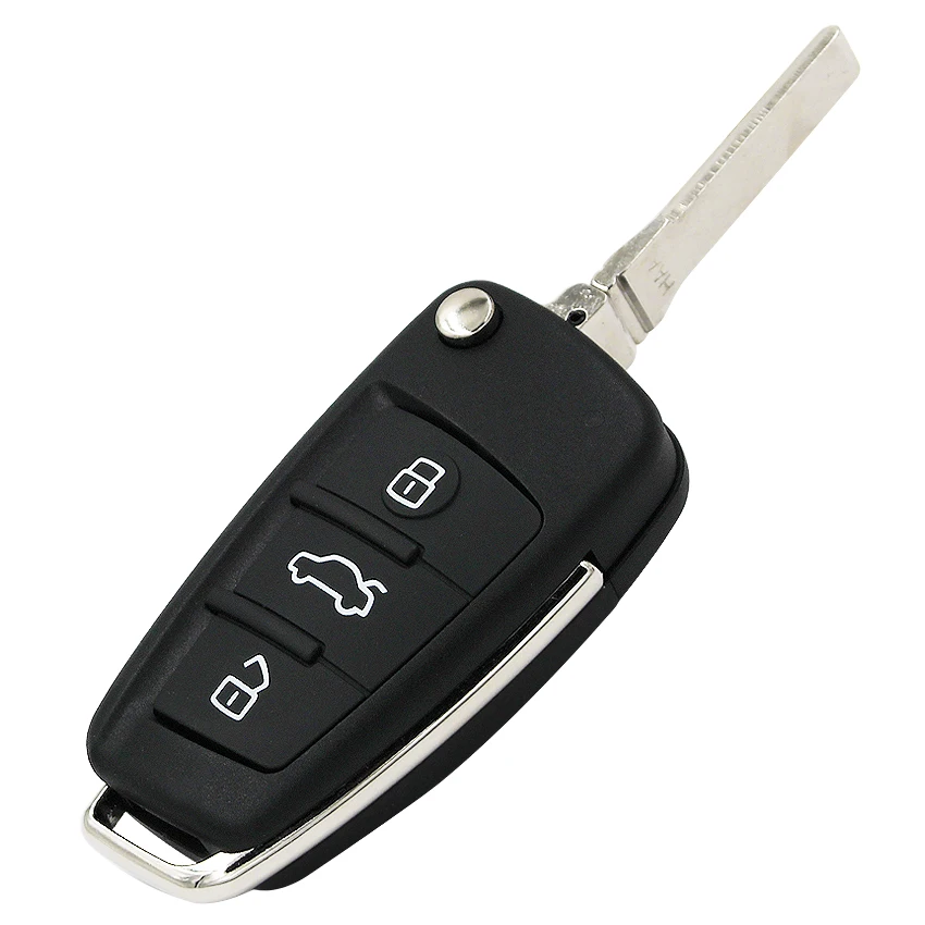 Модернизированный складной дистанционный ключ с 3 кнопками для смарт-автомобиля 433 МГц ID48 чип с неразрезанным лезвием для Audi A1 TT R8 Q3 P/N: 8X0 837 220 D