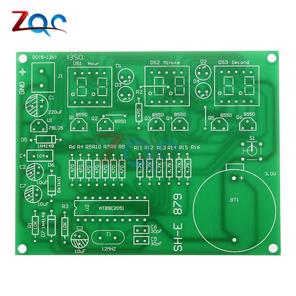 Наборы для самостоятельной сборки AT89C2051 электронные часы цифровая трубка светодиодный дисплей электронные компоненты и детали модуля DC 9 V-12 V