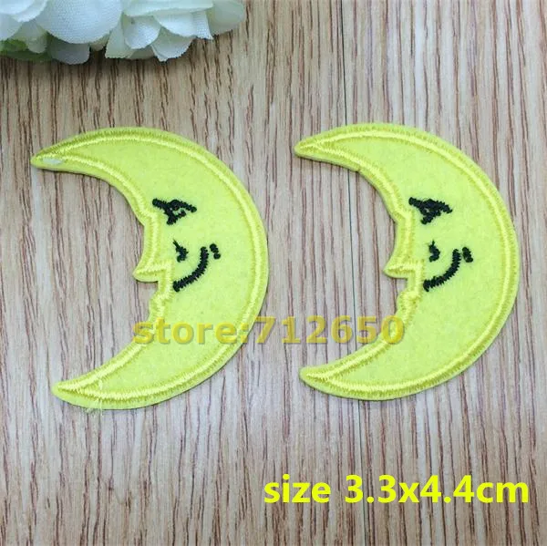 

New arrival 10 pcs cute moon Embroidered patches iron on cartoon Motif Applique BX embroidery accessory 150819
