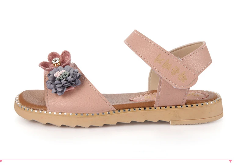 Сандалии для девочек 2018 новый цветок Маленькая принцесса обувь детская пляжные сандалии студенческие туфли на плоской подошве для девочек