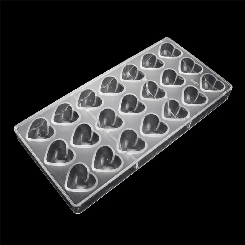 3D Chocolate Candy Bar Molds Forms Polycarbonate Heart Shape Tray Baking Pastry Bakery Tools Plastic for Chocolate Candy Mould