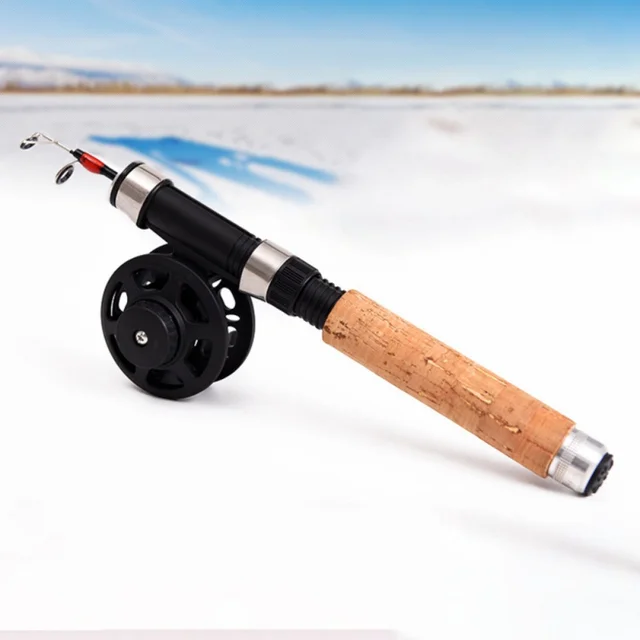 Special Offers Fishing Rod Tackle Lure  Lure Spinning Fishing Ultra-short telescopic ice fishing rod Black EVA handle