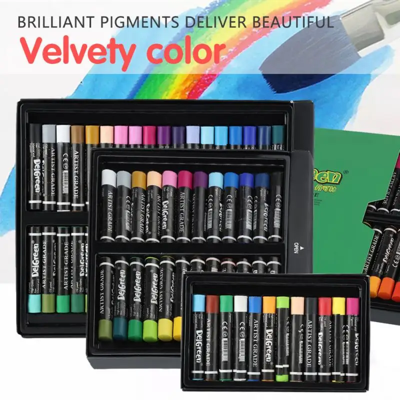 

12/24/36 Colors Round Oil Pastel Set Assorted Artists Stick School Kit