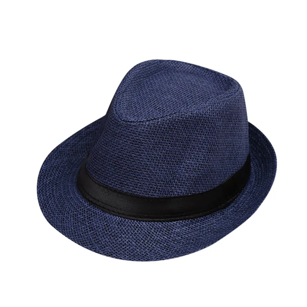 

New Children Kids Summer Beach Straw Hat Jazz Panama Fedora Hat Gangster Cap Outdoor Breathable Hats Girls Boys Sunhat