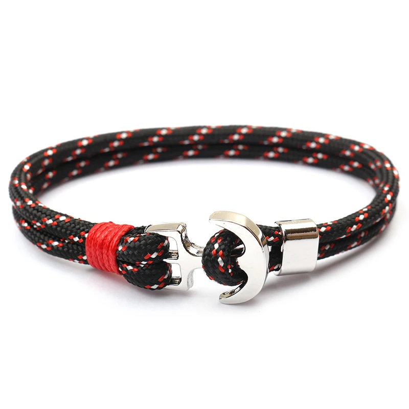 NIUYITID Anchor Bracelet For Men Male Handmade Paracord Braclet Charm Bracelets & Bangles Women Friend Gift Party Jewelry (5)