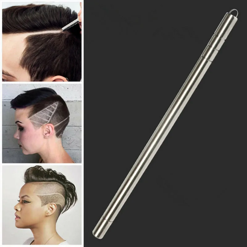 1 Pen+ 10 Blades Hair carving pen magic oil head notch man hair refined steel razor pen barber razor eyebrow shaving shave