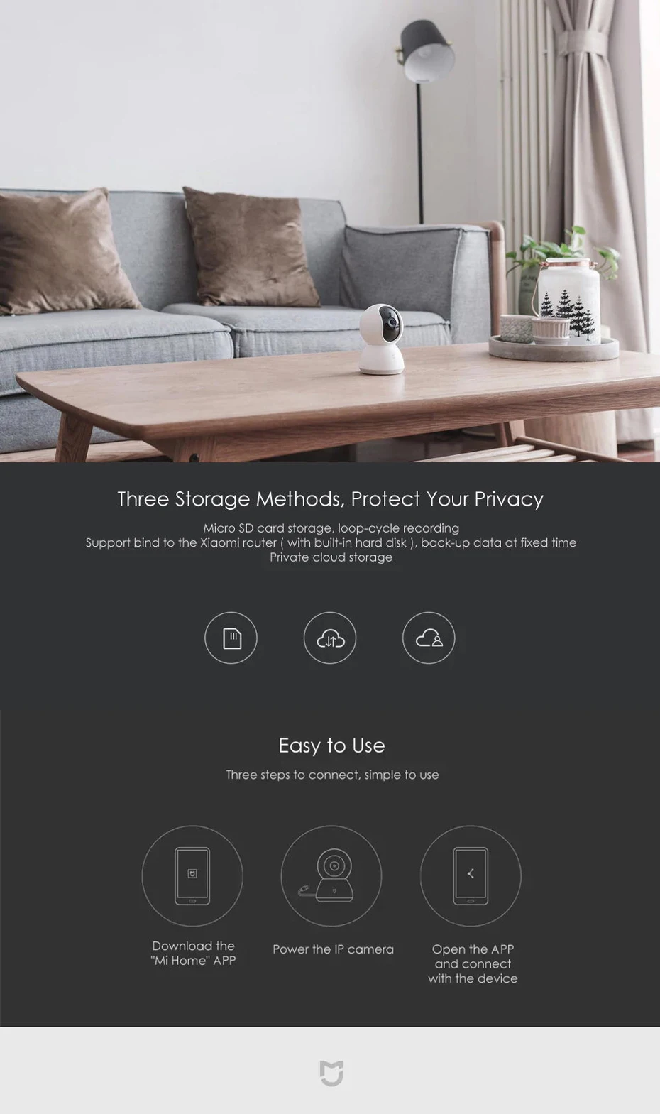 English Version Xiaomi Mijia Smart Camera Cradle Head Version 720P 360 Angle Webcam IP Camcorder WIFI Wireless Remote Control-101
